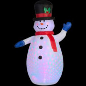 52.36 in. W x 35.83 in. D x 77.95 in. H Projection Inflatable Snowman (RGB)