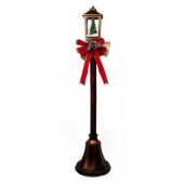 56 in. Christmas Lamppost with Snow Blowing Lantern