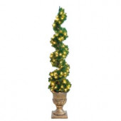 6 ft. Christmas Spiral Potted Artificial Tree with 150 Clear Lights