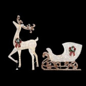 60 in. LED Lighted Standing Deer with 44 in. LED Lighted Acrylic Sleigh