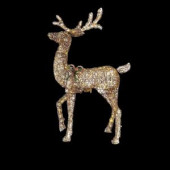 60 in. LED Lighted Gold PVC Animated Standing Deer