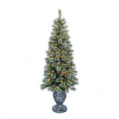 6.5 ft. Indoor Pre-Lit Sparkling Pine Porch Artificial Christmas Tree