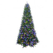 7 ft. to 10 ft. LED Pre-Lit Adjustable Rising Artificial Spruce Christmas Tree