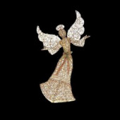 70 in. LED Lighted Brown Grapevine Angel with Open Arms