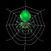 72 in. W x 72 in. D x 21.26 in. H Inflatable Green Spider with Web