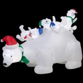 72.05 in. W x 36.22 in. D x 50.79 in. H Lighted Inflatable Polar Bear Scene