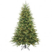 7.5 ft. Pre-Lit Balsam Artificial Christmas Tree with 600 Always-Lit Clear Lights and On/Off Foot Pedal Switch