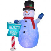 85.83 in. W x 70.08 in. D x 120.08 in. H Lighted Inflatable Snowman (Blue/White)