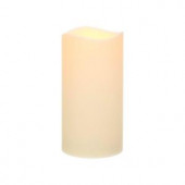 9 in. H Bisque Resin LED-Lit Candle with Timer