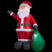 92.91 in. W x 59.06 in. D x 144.09 in. H Lighted Inflatable Santa with Gift Sack