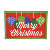 Christmas Ornaments 17 in. x 29 in. Printed Holiday Mat