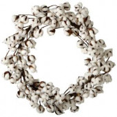 26 in. Artificial Cotton Wreath