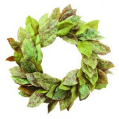 28 in. Artificial Wreath with Magnolia Leaves