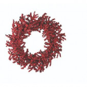 Red Berry 24 in. Artificial Wreath with Pumpkin, Gourd and Maple Leaf