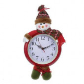 17.5 in. Battery-Operated Hanging Snowman Clock