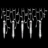 5-Light White Icicle String Light Set with Shooting Star Icicles