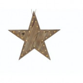 20 in. W Lighted Wood Star Ornament