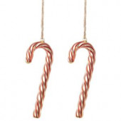 2.75 in. W Swirled Glass Candy Cane Christmas Ornaments (Set of 2)