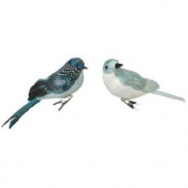 3 in. W Snowy Bird Clip on Christmas Ornaments (Set of 2)