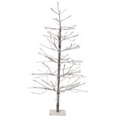 4 ft. Pre-Lit LED Snowy Brown Artificial Christmas Tree