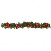 6 ft. Pre-Lit Garland with Magnolias and Ornaments
