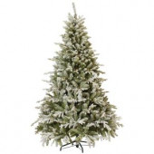 7.5 ft. Indoor Pre-Lit Snowy Cambridge Fir Artificial Christmas Tree with Clear Lights