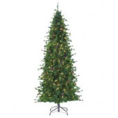 8 ft. Indoor Pre-Lit Bristle Cone Pine Slim Hinged Artificial Christmas Tree