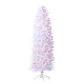 8 ft. Indoor Pre-Lit Kingswood White Fir Hinged Pencil Artificial Christmas Tree