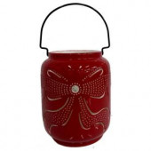 8 in. Traditional Lantern with Red Bow