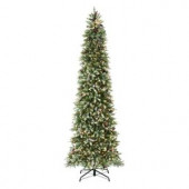 9 ft. Indoor Pre-Lit Dunhill Fir Pencil Slim Artificial Christmas Tree