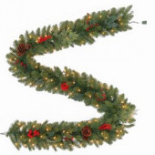 9 ft. Winslow Artificial Garland with 100 Clear Lights