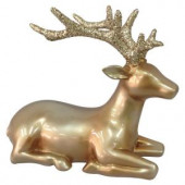 9 in. Winter's Wonder Gold Sitting Reindeer