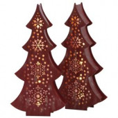 Multi-Sized Lighted Tabletop Trees (set of 2)