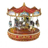 13 in. Dia Animated Musical Vintage Carousel