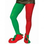 Adult Red and Green Elf Tights