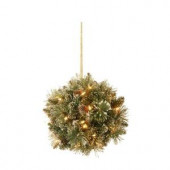 12 in. Glittery Bristle Pine Kissing Ball with Pine Cones