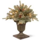1.5 ft. Frosted Arctic Spruce Porch Artificial Bush with Clear Lights