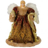16 in. Burgundy and Gold Angel Figurine