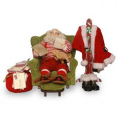 16 in. Plush Collection Sitting Santa with Coat Rack