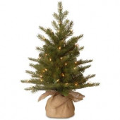 24 in. Feel-Real Nordic Spruce Tree with Clear Lights