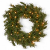 24 in. Winchester Pine Artificial Wreath with Clear Lights