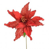 26-1/2 in. Red Single Poinsettia Stem (Set of 12)