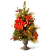3 ft. Decorative Collection Home Spun Entrance Artificial Christmas Tree with Clear Lights