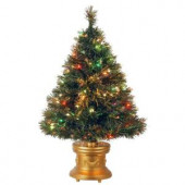 3 ft. Fiber Optic Ice Artificial Christmas Tree with Multicolor Lights