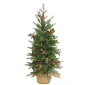 3 ft. Nordic Spruce Artificial Christmas Tree with Battery Operated Warm White LED Lights