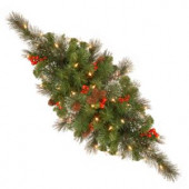 30 in. Crestwood Spruce Centerpiece with Battery Operated Warm White LED Lights
