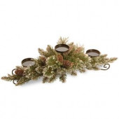 30 in. Glittery Bristle Pine Centerpiece and Candle Holder