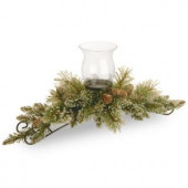 30 in. Glittery Bristle Pine Centerpiece and Candle Holder