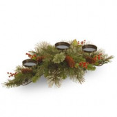 30 in. Wintry Pine Centerpiece and Candle Holder