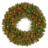 36 in. Norwood Fir Artificial Wreath with Multicolor Lights